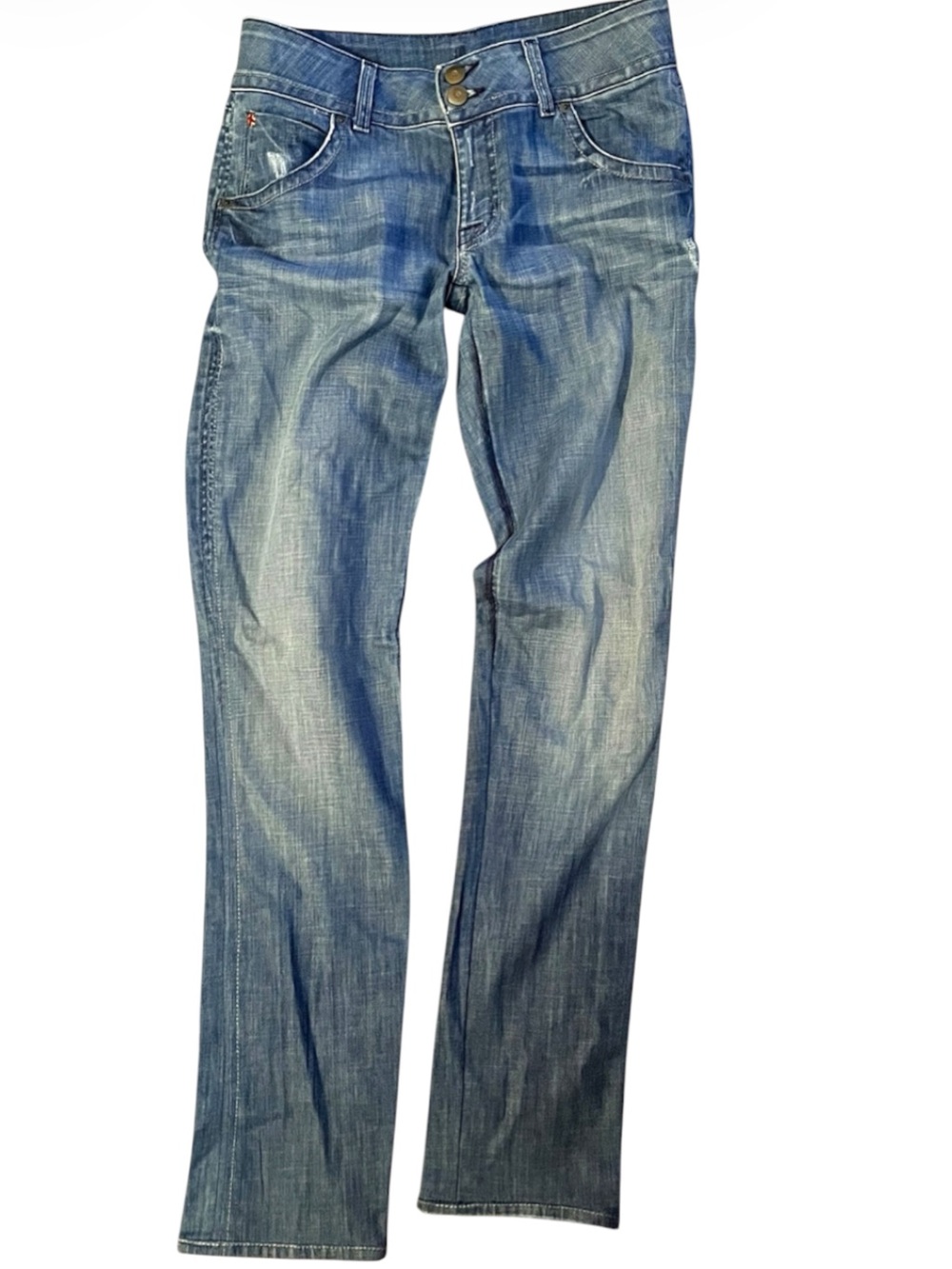 VTG Y2K HUDSON BLUE JEANS Bootleg FLAP STRETCH Boho Festival LOS ANGELES 30